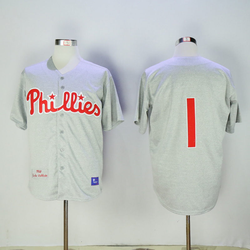 2017 MLB Philadelphia Phillies #1 Grey Jerseys